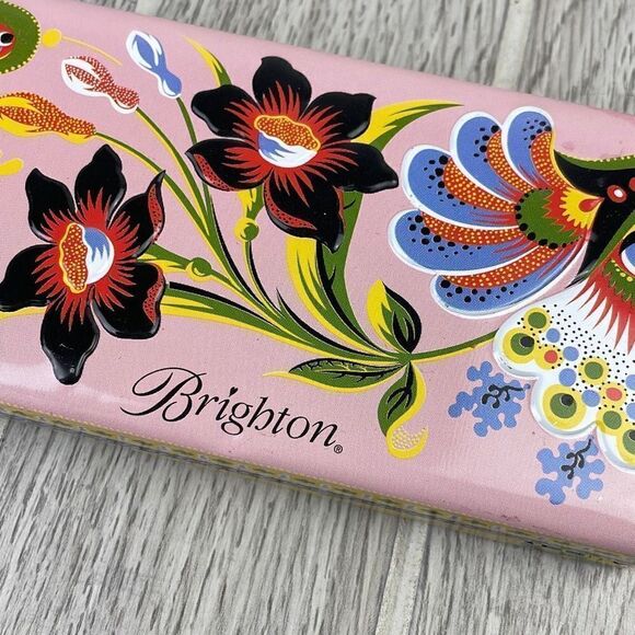 Vintage Brighton Tin. Pink Floral Paisley Storage. Gift or Trinket Box. Watch Bo - Picture 3 of 7